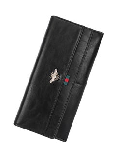 Buy Leather Trifold Wallet Black in UAE