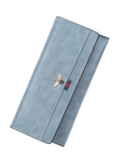 Buy Leather Trifold Wallet Light Blue in Saudi Arabia