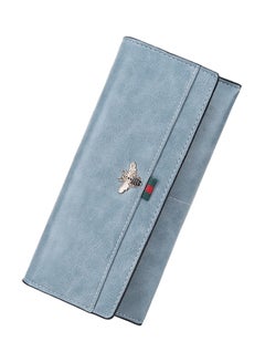 Buy Leather Trifold Wallet Light Blue in UAE