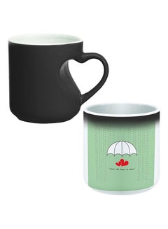 Buy Magic Mug With Inner Heart Handle Black/White in Egypt