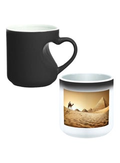 Buy Colour Changing Magic Mug With Heart Handle Black/White in Egypt