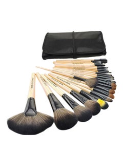 Buy 24-Piece Professional Makeup Brush Set With Bag Beige/Black in UAE