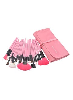 Buy 24-Piece Professional Makeup Brush Set With Bag Pink/Black in UAE