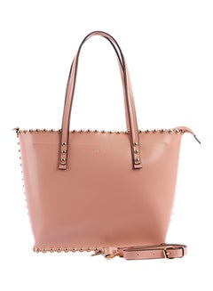 Buy Unique Accent Leather Tote Bag Pink in Saudi Arabia
