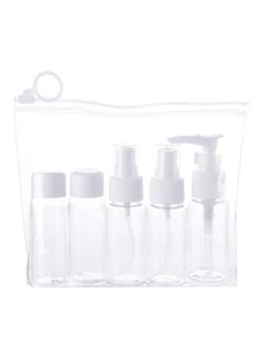 Buy 5-Piece Mini Portable Empty Travel Cosmetics Bottles White/Clear in Saudi Arabia