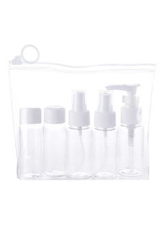 Buy 5-Piece Mini Portable Empty Travel Cosmetics Bottles White/Clear in UAE