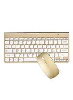 Buy Wireless Keyboard Mouse Combo Set For Apple MAC/Windows/iOs/Android Gold in UAE
