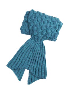 Buy Handmade Knitted Mermaid Tail Blanket Cotton Sky Blue in Saudi Arabia