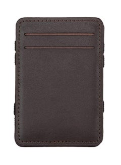 Buy Leather Clip Wallet Dark Brown in UAE
