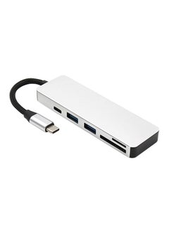 Buy 5-in-1 USB Hub For Type C Devices Silver/Black in UAE
