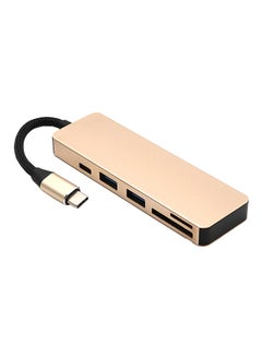 Buy 5-in-1 USB Hub For Type C Devices Rose Gold in Saudi Arabia