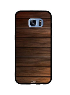Buy Protective Case Cover For Samsung Galaxy S7 Edge Dark Brown Wooden Pattern in Egypt