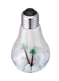 Buy Mini Bulb Shaped Humidifier With USB And LED Light Silver/Clear in Egypt