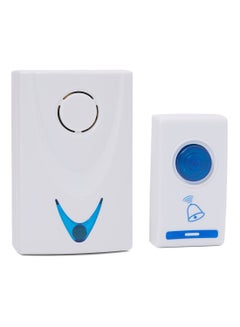 Buy LED Wireless Chime Smart Doorbell With Remote Control White/Blue 95 x 60mm in Saudi Arabia