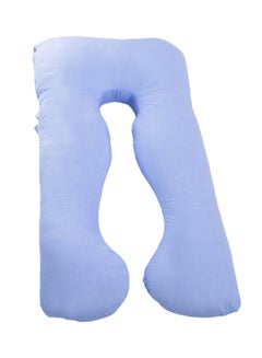 Buy U-Shaped Pregnancy Pillow Cotton Blue 145x80x25centimeter in UAE