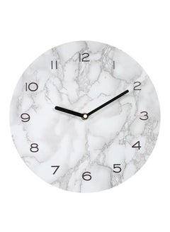 Buy Marbled Effect Hanging Wall Clock White 271grams in Saudi Arabia