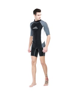 Buy Scuba Diving Short And Sleeve Shirt With 1.5mm Neoprene Rash Guard Grey/Black Grey/Black in Saudi Arabia