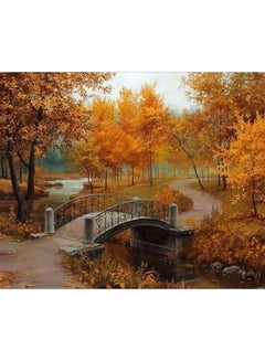 Buy Autumn Rhyme Canvas Oil Painting With DIY Kit Multicolour 40x50centimeter in UAE