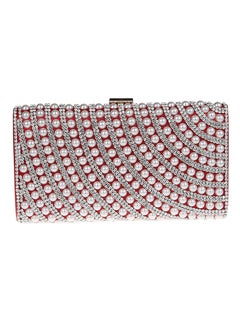 Buy Stone Detail Party Clutch Red in Saudi Arabia