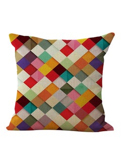 Buy Decorative Geometric Pattern Cushion Cover Multicolour 45 x 45cm in Saudi Arabia