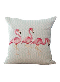 Buy Decorative Flamingo Printed Cushion Cover Multicolour 45 x 45cm in UAE