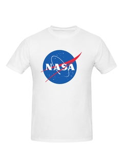 Buy Nasa Logo Printed Cotton Short Sleeve T-Shirt White in Saudi Arabia