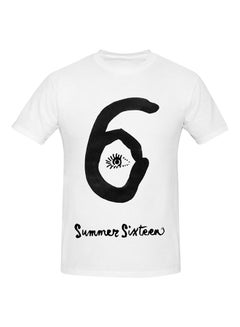 Buy Drake Summer Sixteen Cotton Short Sleeve T-shirt White in UAE