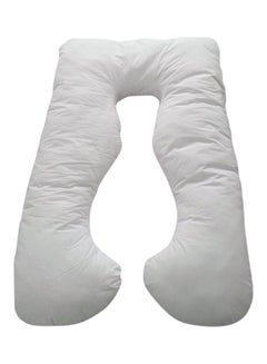 Buy U Shaped Maternity Pillow Cotton Blend White 140x80cm in Saudi Arabia