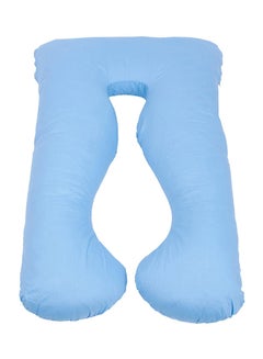 Buy Body Contoured U Shaped Pregnancy Pillow Cotton Light Blue 140x80cm in Saudi Arabia