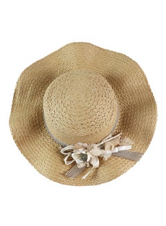 اشتري قبعة شاطئ صيفية تحمي من الشمس مزينة بزهرة بني في الامارات