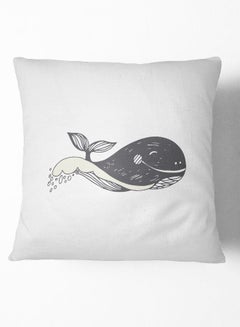Buy Throw Pillow Nautical Great Whale Polyester Multicolour 16x16inch in UAE