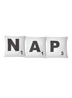 اشتري مجموعة وسائد زينة مكونة من 3 قطع تُكون كلمة 'Nap' بوليستر متعدد الألوان 16x16بوصة في الامارات