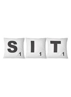 Buy Set Of 3 Scrabble Sit Throw Pillow Multicolour 16 x 16inch in UAE