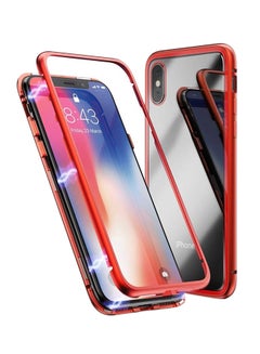 Buy Magnetic Adsorption Case For Apple iPhone XS Red/Clear in UAE