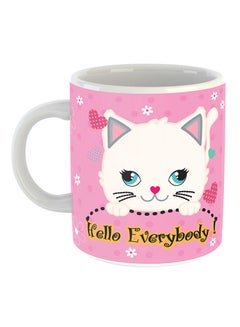 Buy Kitty Design Print Coffee Mug Multicolour in UAE