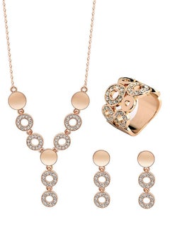 Buy 4-Piece 18 Karat Gold Plated Austrian Crystal Jewellery Set in UAE