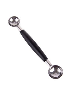 Buy Stainless Steel Double Headed Spoon Silver/Black 18x3x3cm in Saudi Arabia