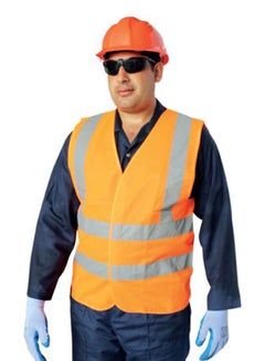 Buy Reflective Safety Vest Orange/Grey XXXL in UAE