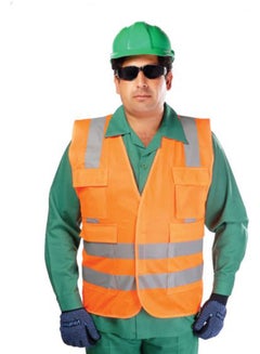 Buy Reflective Safety Vest Orange/Grey Small in UAE