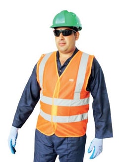 Buy Reflective Net Vest Orange/White XXL in UAE