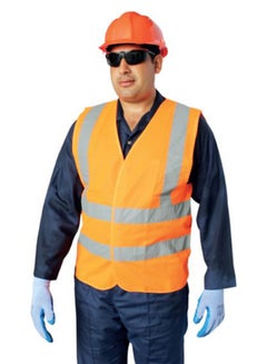 Buy Reflective Safety Vest Orange/Grey XL in UAE