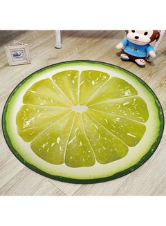 Buy Round Lemon Antiskid Mat Green 80x80centimeter in Saudi Arabia