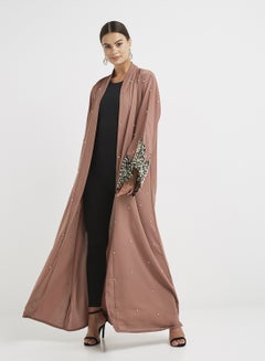 Buy Classic Abaya Brown/Black in UAE