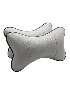 Buy 2-Piece Leather Car Neck Pillow in UAE