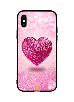 Buy Protective Case Cover For Apple iPhone X Pink Glitter Heart in UAE