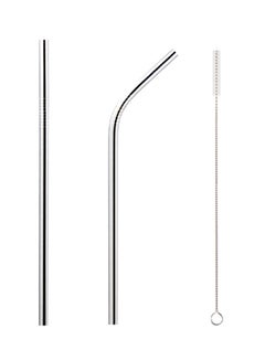 Buy 3-Piece Stainless Steel Reusable Drinking Straw Set Multicolour 21.5x0.6cm in Egypt