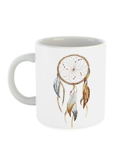 Buy Dream Catcher Printed Coffee Mug White/Beige/Blue in UAE