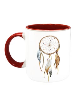 Buy Dream Catcher Printed Coffee Mug White/Red/Brown in UAE