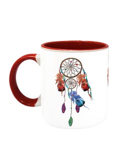 Buy Dream Catcher Printed Coffee Mug Red/White/Brown in UAE