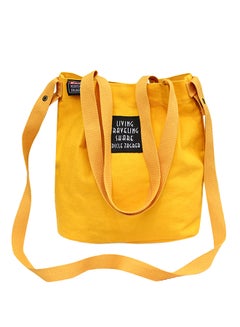 Buy Stitched Detailed Shoulder Bag Yellow in Saudi Arabia